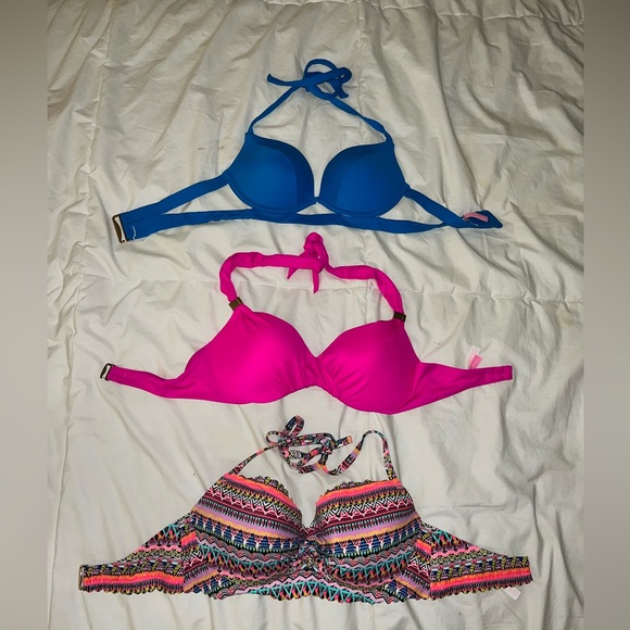 3 Victoria’s Secret Bathing Suit Tops Push-Up - Picture 1 of 5